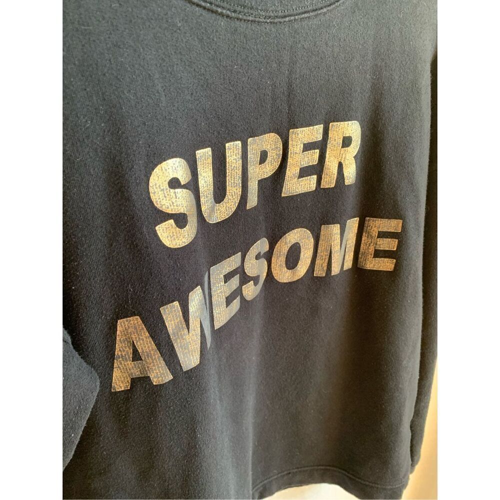 Forever 21 Womens 𝅺Large Black Crewneck‎ Pullover Sweater Retro Graphic Knit - Picture 2 of 9